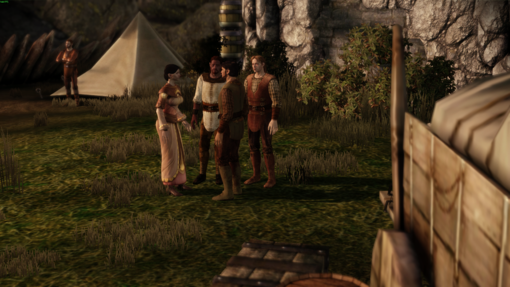 Катсцена с торговцами из Dragon Age: Origins