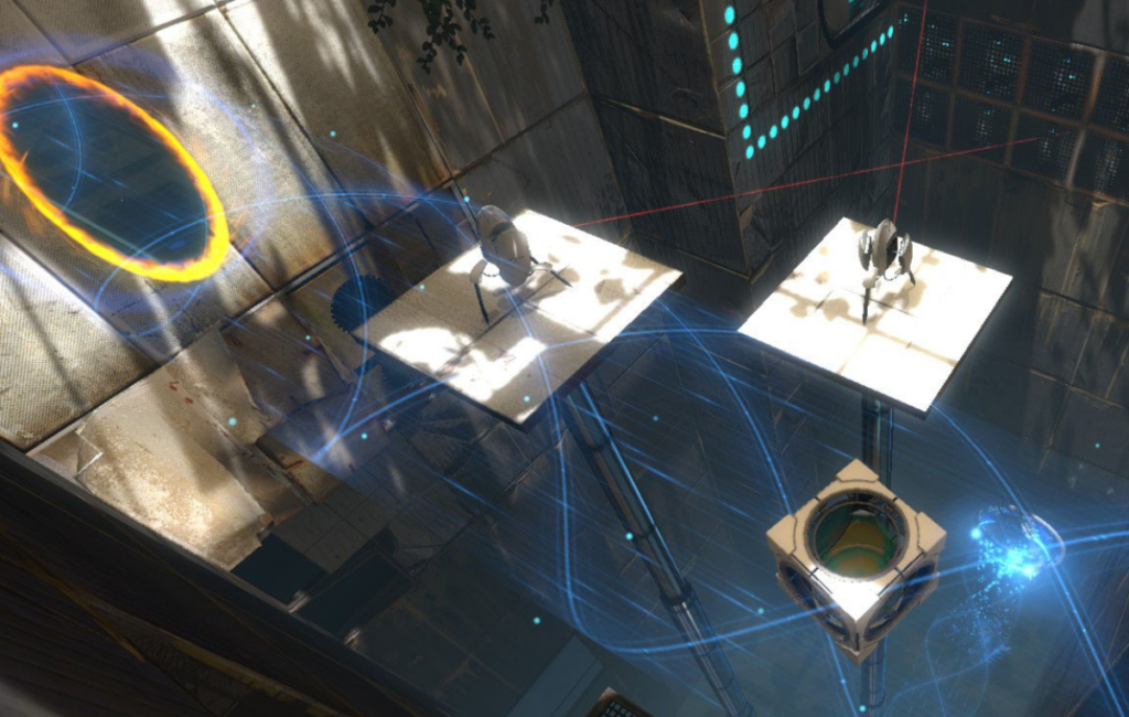 Скриншот из игры Portal 2 — кооперативная игра на двоих игроков
